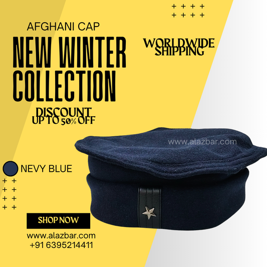 AFGHANI WINTER CAP | NEW WINTER COLLECTION | BEST AUTHENTIC QUALITY | NEVY BLUE COLOUR | AFGHANI NAMAZ CAP | FROM AL-AZBAR