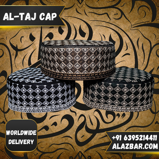 AL-TAJ NAMAZ CAP IN BLACK COLOUR in FOR ALL SEASON'S BY AL-AZBAR.COM