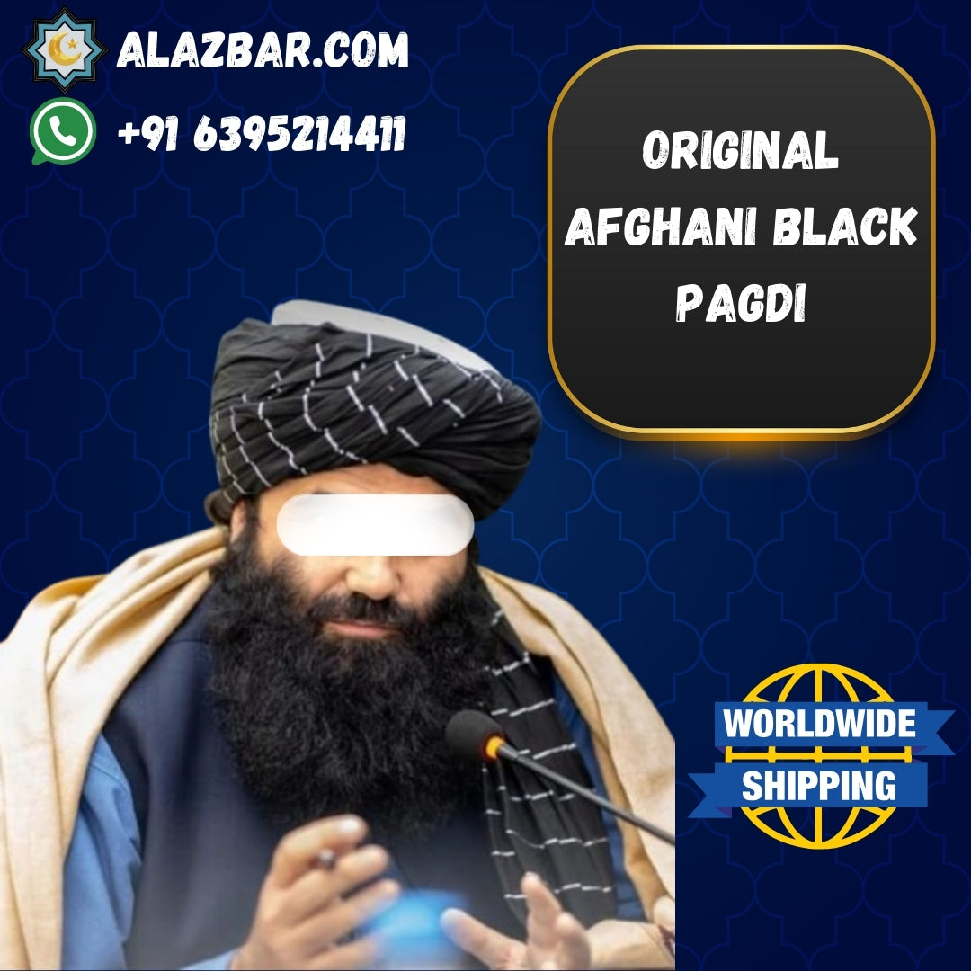 Afghani Original Black Colour pagdi Turban, Amama, Safa (5 TO 8 METER'S) BY AL-AZBAR