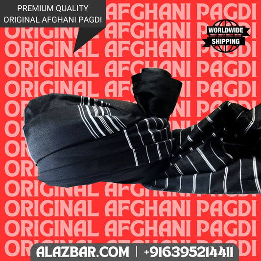 Afghani Original Black Colour pagdi Turban, Amama, Safa 5 meter lenght ONLY FABRIC BY AL-AZBAR