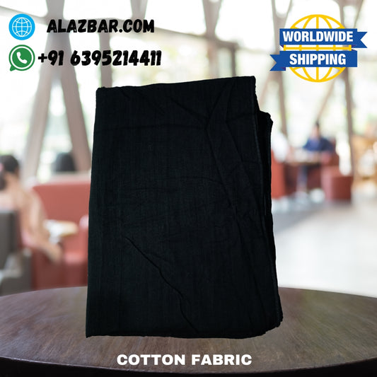 Best BLACK COLOUR Cotton Amama, Pagdi, Safa, For Muslim ONLY FABRIC, 5 To 8 Meter by AL-AZBAR