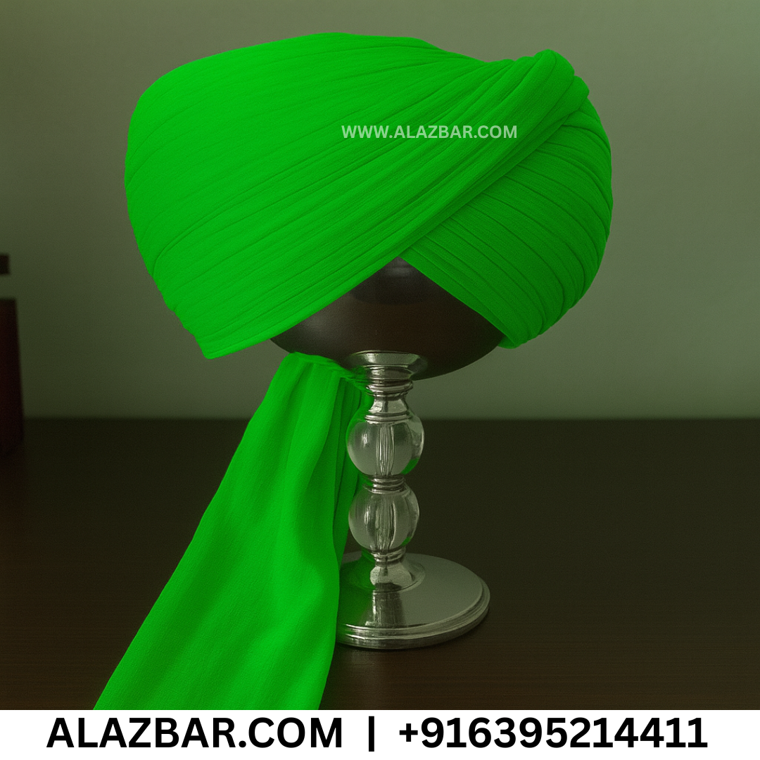 Pure Cotton GREEN Color Islamic & Sikh Turban, Pagdi, Pagh, Amama, Safa, Dastar (3 to 8 Meters) – AL AZBAR