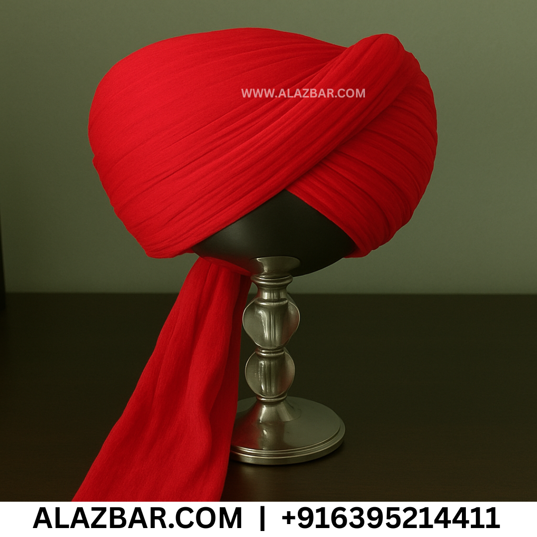Pure Cotton RED Color Islamic & Sikh Turban, Pagdi, Pagh, Amama, Safa, Dastar (3 to 8 Meters) – AL AZBAR