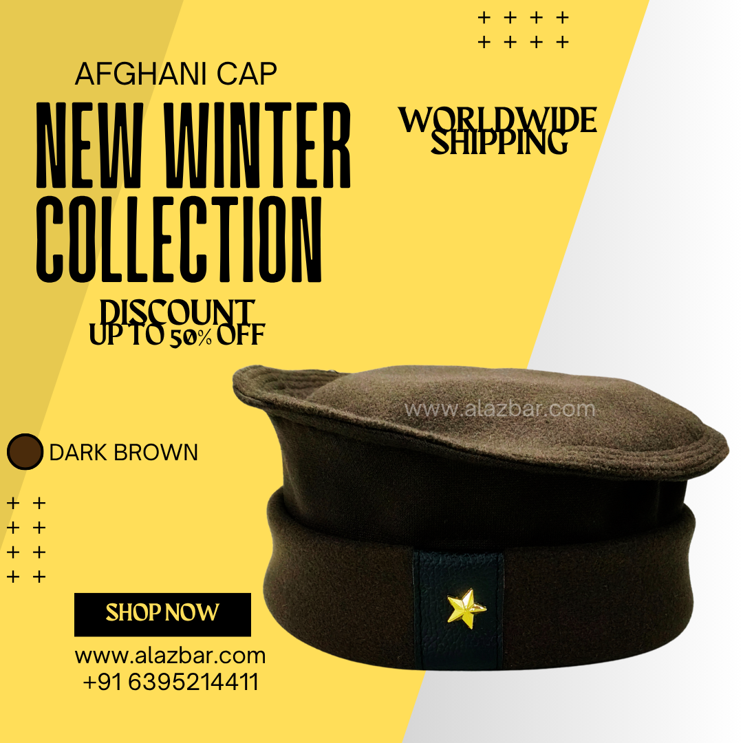 AFGHANI WINTER CAP | NEW WINTER COLLECTION | BEST AUTHENTIC QUALITY | DARK BROWN  COLOUR | AFGHANI NAMAZ CAP | FROM AL-AZBAR