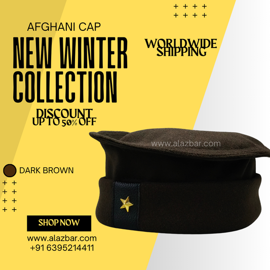 AFGHANI WINTER CAP | NEW WINTER COLLECTION | BEST AUTHENTIC QUALITY | DARK BROWN  COLOUR | AFGHANI NAMAZ CAP | FROM AL-AZBAR