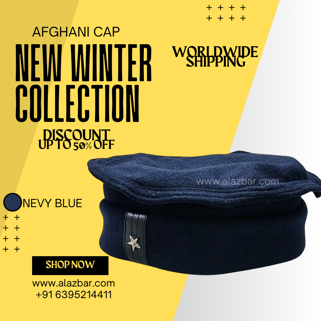 AFGHANI WINTER CAP | NEW WINTER COLLECTION | BEST AUTHENTIC QUALITY | NEVY BLUE COLOUR | AFGHANI NAMAZ CAP | FROM AL-AZBAR