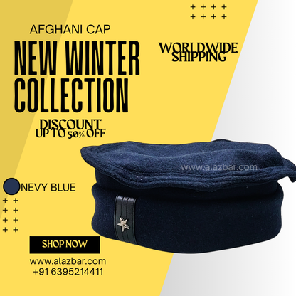 AFGHANI WINTER CAP | NEW WINTER COLLECTION | BEST AUTHENTIC QUALITY | NEVY BLUE COLOUR | AFGHANI NAMAZ CAP | FROM AL-AZBAR