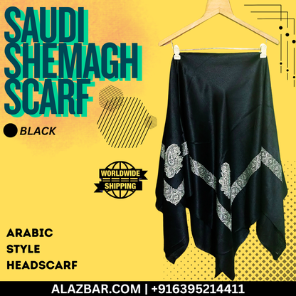 AL-AZBAR Saudi Shemagh Scarf Black – Premium Arabic Style Headscarf  Trending Middle East Fashion  Worldwide Shipping