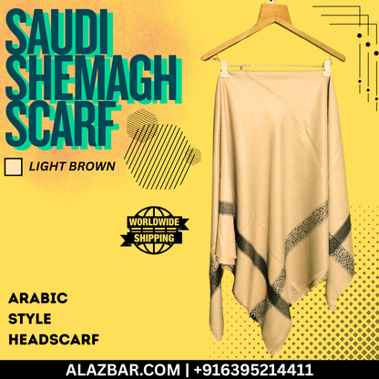 AL-AZBAR Saudi Shemagh Scarf Light Brown – Premium Arabic Style Headscarf  Middle East Trend  Worldwide Shipping