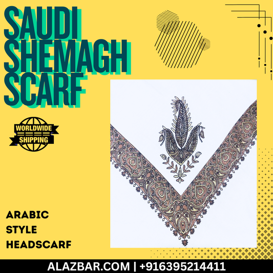AL-AZBAR Saudi Shemagh Scarf White – Premium Arabic Style Headscarf  Middle East Trend  Worldwide Shipping