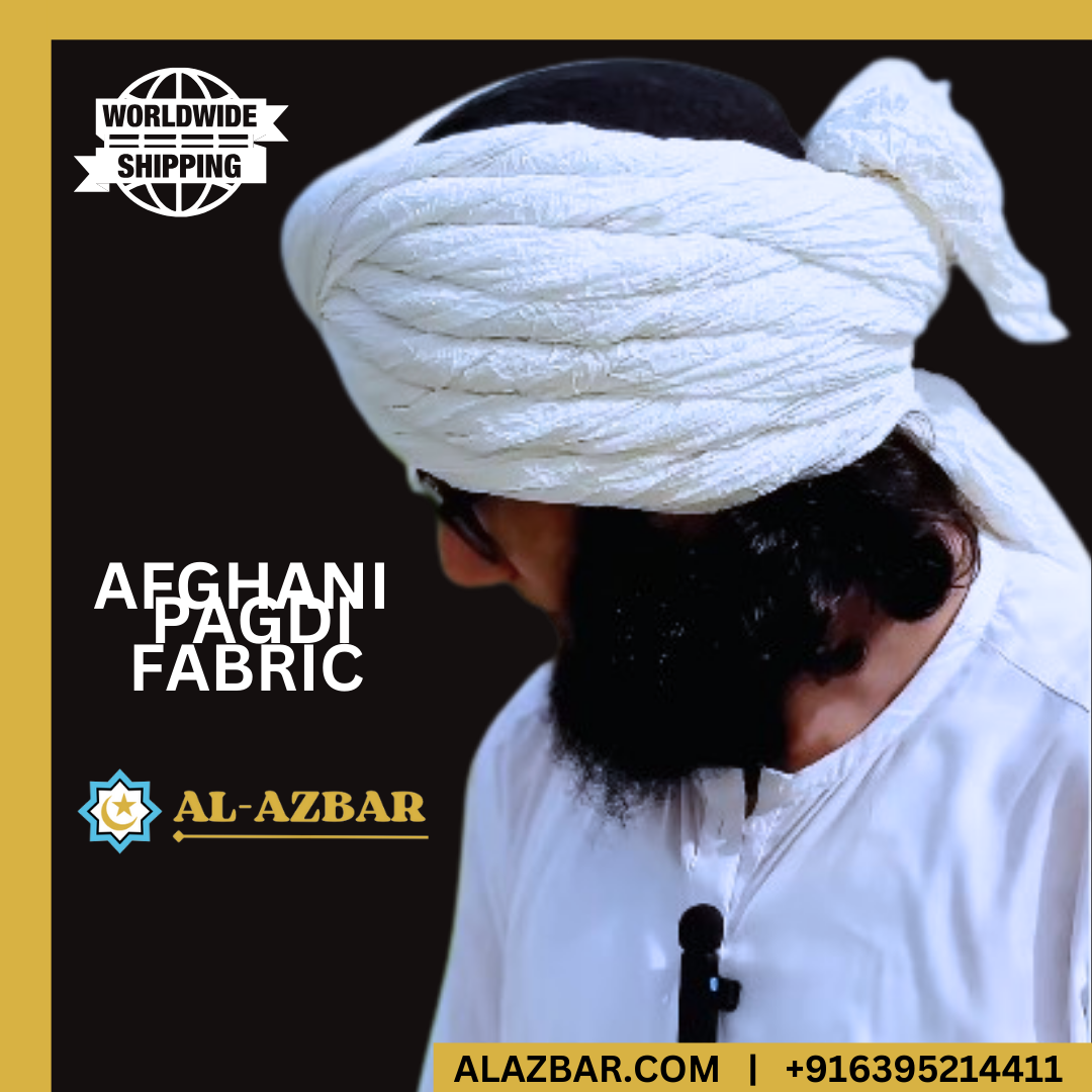 Afghani White Crinkle Fabric Turban for Men – Handmade Islamic Pagdi, Amama & Safa  Premium Traditional Headwear by AL-AZBAR