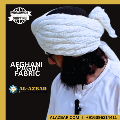 Afghani White Crinkle Fabric Turban for Men – Handmade Islamic Pagdi, Amama & Safa  Premium Traditional Headwear by AL-AZBAR