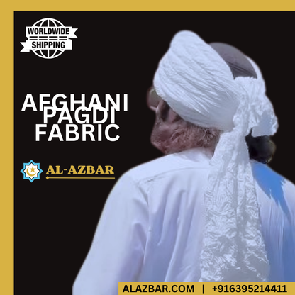 Afghani White Crinkle Fabric Turban for Men – Handmade Islamic Pagdi, Amama & Safa  Premium Traditional Headwear by AL-AZBAR
