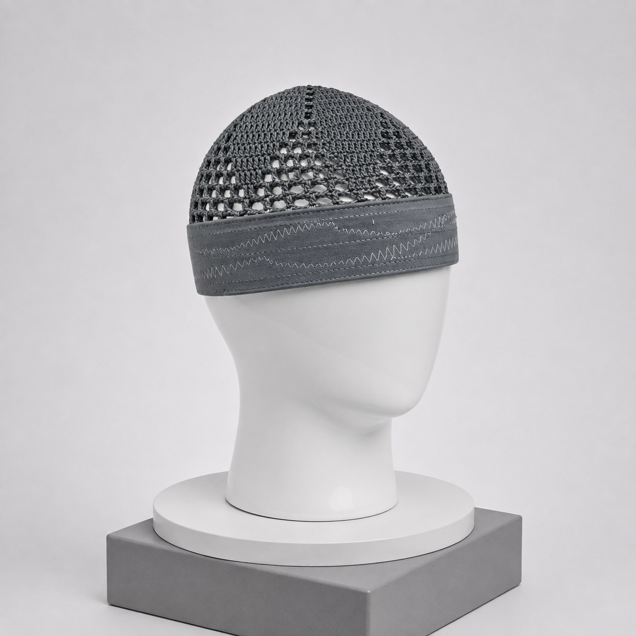 Damishq Cap D004 Charcoal Grey | Stylish Islamic Prayer Cap for Men | AL AZBAR