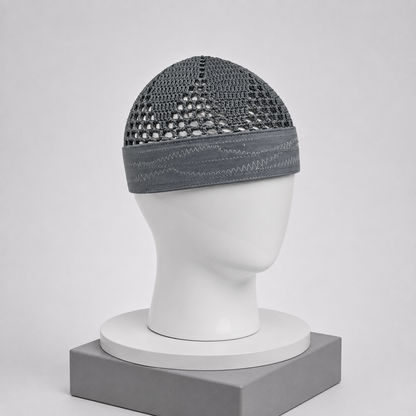 Damishq Cap D004 Charcoal Grey | Stylish Islamic Prayer Cap for Men | AL AZBAR