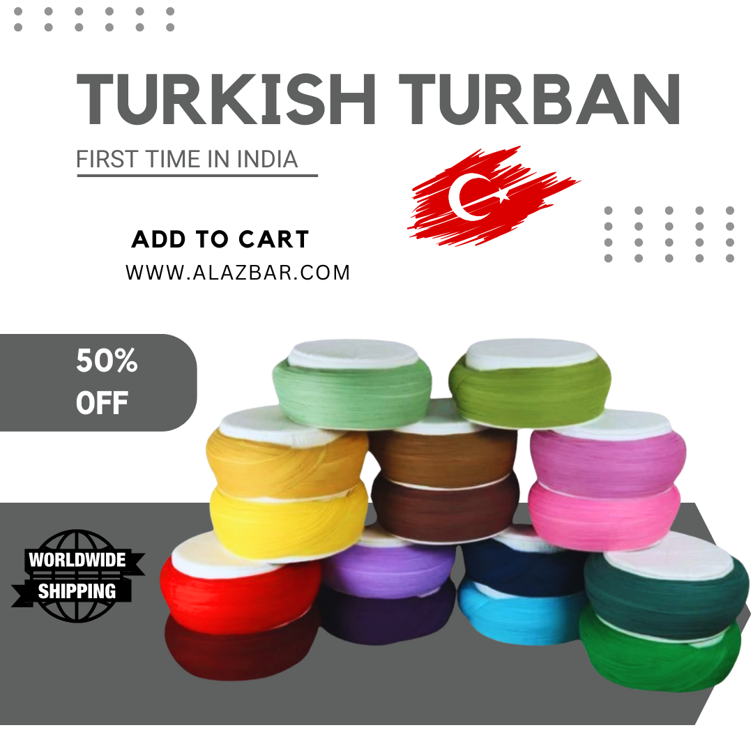 Exquisite Handmade Turkish Turbans in 16 Luxurious Colors – Inspired by Al Azbar (Permanently Tied, All Sizes Available