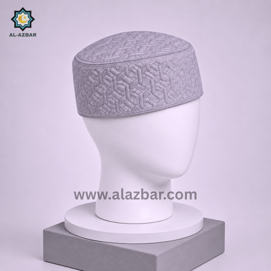 HIDAYA Premium Islamic Prayer Cap for Men | Light Violet COLOR | Luxury Namaz Topi & Kufi | AL AZBAR