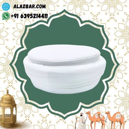 Premium Turkish Handmade White Safa/Amama/Pagdi – Ready-Made Muslim Turban – Al Azbar