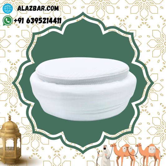 Premium Turkish Handmade White Safa/Amama/Pagdi – Ready-Made Muslim Turban – Al Azbar