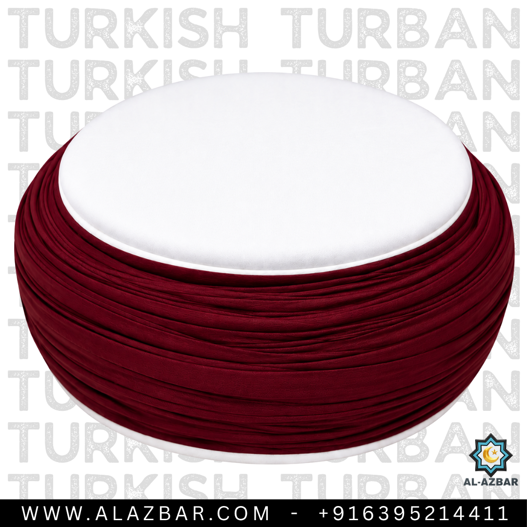 Premium Maroon Turkish Turban – Ready Made Safa, Amama & Pagdi for Muslim Men  AL AZBAR