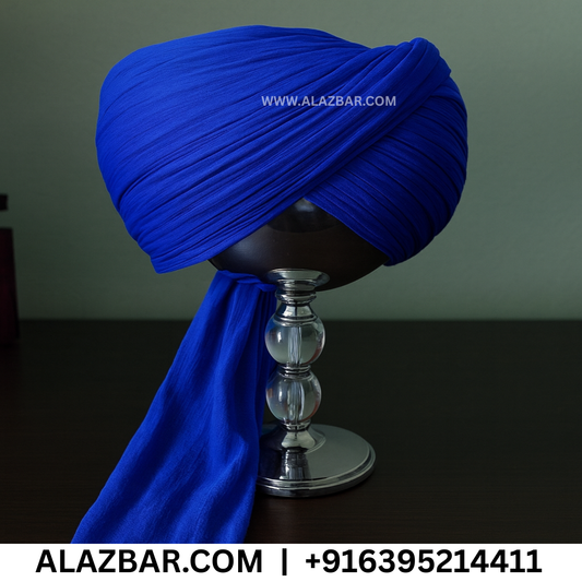 Pure Cotton DEEP BLUE  Islamic & Sikh Turban, Pagdi, Pagh, Amama, Safa, Dastar (3 to 8 Meters) – AL AZBAR