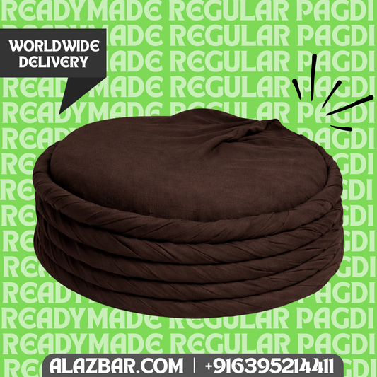 Ready-Made Regular Pagdi Brown  Permanent Tied Islamic Turban  Premium Quality  Worldwide Delivery  AL-AZBAR