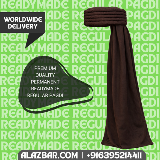 Ready-Made Regular Pagdi Brown  Permanent Tied Islamic Turban  Premium Quality  Worldwide Delivery  AL-AZBAR